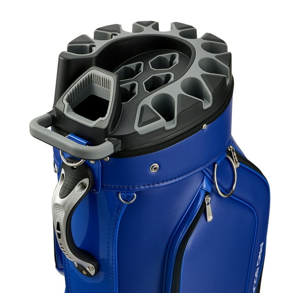 PGM Golf Cart Bag 14 Way Organizer Divider Silent Top Waterproof Bag/Blue Leather