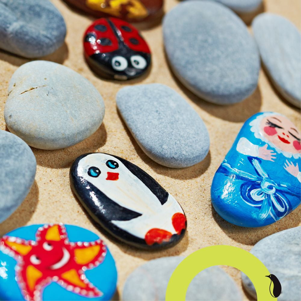 Laniakea 20 Pcs River Rocks for Painting, 3-5 inch River Rocks Caft Rocks for Arts Multi-Color Painting Rocks for Kids Project, Crafts and Home