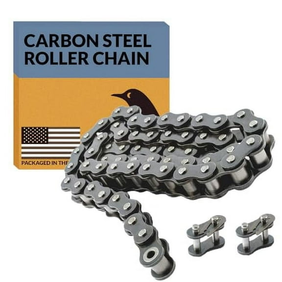 PGN #35 Roller Chain - 5 Feet + Free Connecting Link - Carbon Steel Chains for Bycicles, Mini Bikes, Motorcycles, Go-Karts, Home and Industrial Machinery - Links$$Tools