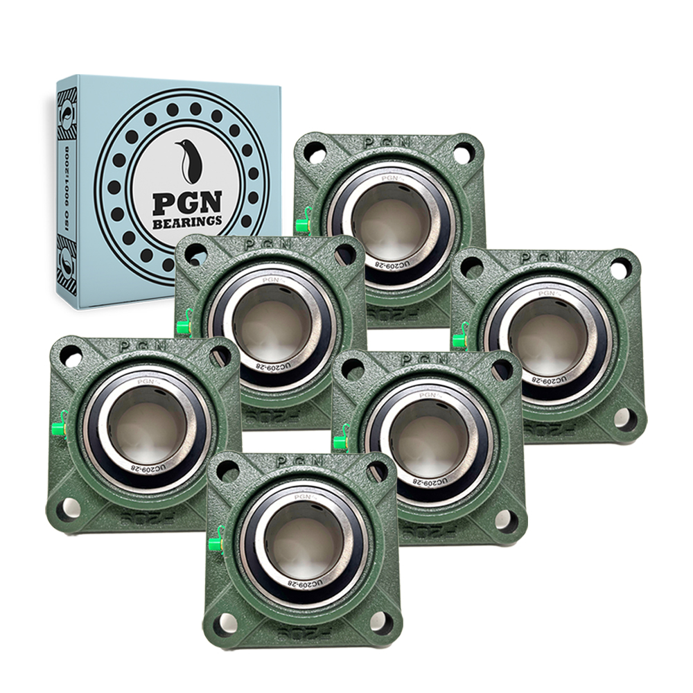 PGN UCF 20928 Pillow Block Bearing Pack of 6 Square Flange Mounted