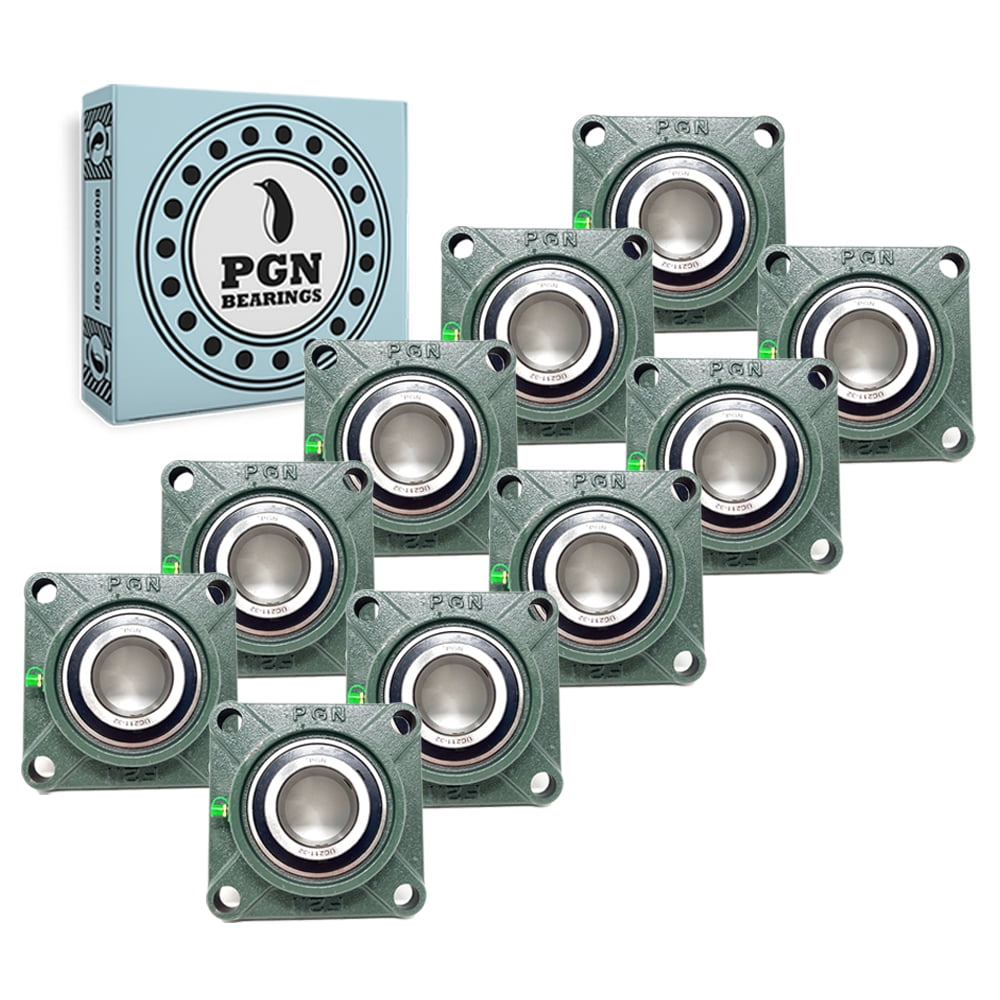 PGN UCF 21132 Pillow Block Bearing Pack of 10 Square Flange Mounted