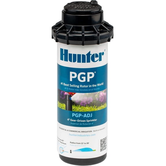 PGP-ADJ 3/4" Rotor Sprinkler Head, Adjustable 40-360 Arc, 4" Pop-Up Gear Drive Lawn Irrigation Head, 22-52 ft Spray Distance, Preinstalled 3.0 GPM Nozzle