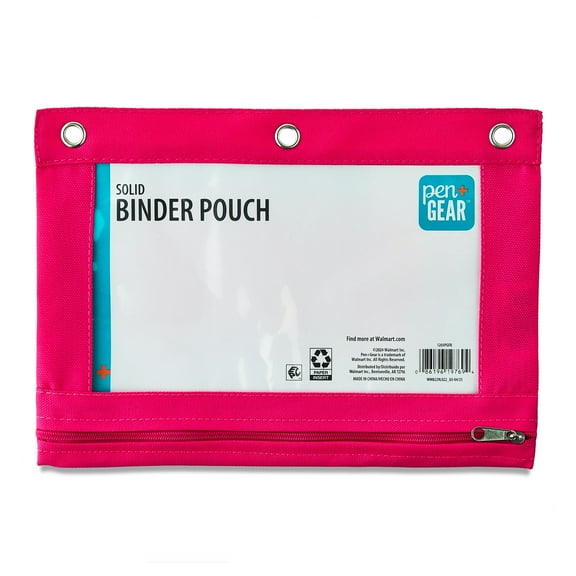 Pen+Gear Solid Pink 3-Ring Binder Pouch