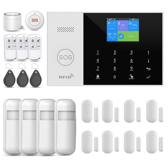 PGST WiFi + 4G Wireless Home Alarms System, Wireless Smart Home Burglar Alarm System, Support, Compatible with Alexa and Google, DIY Wireless Burglar Alert System Anti-Theft with APP Control