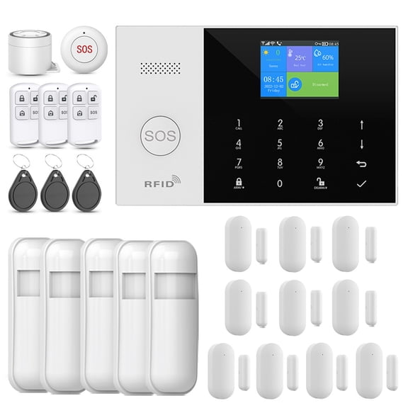 PGST WiFi 4G Wireless Smart Home Security Alarm Host, Wireless DIY Burglar Alarm System for Home Security, Compatible with Alexa and Google, Smart life Tuya APP Control, NO Monthly Fees
