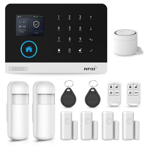 PGST Wireless Home Alarm System, WiFi + 4G Alarm System Easy Installation, Home Security, Ideal for Home, Garage, Apartment Tuya and Smart Life APP Control Compatible With Alexa And Google