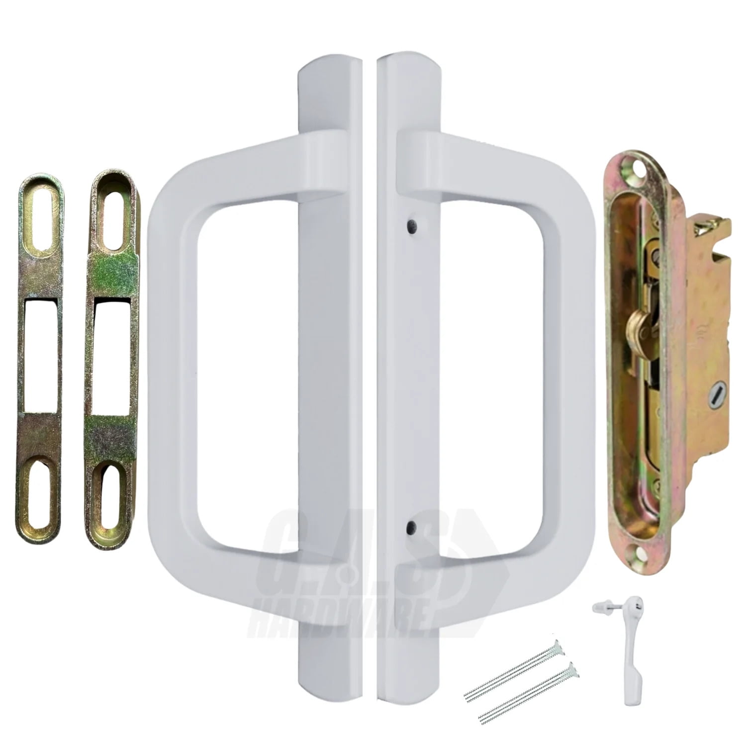 PGT Sliding Door Handle Bundle Kit with Mortise Lock, Keepers, and