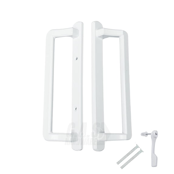 PGT Sliding Door Handle Set | 3-7/8 Hole Spacing | Fix and Repair Sliding Door Handle (White)