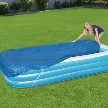 PGYONG 120.8x72.05in Rectangle Pool Cover,Pool Blanket Swimming Pool Covers for Above Ground Pools,Inground Pools,Inflatable Pool Keeps Out Leaves Debris Dirt