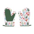 thumbnail image 1 of PGYONG Oven Mitts Gloves 1 Pair Heat Resistant 480 ℉ Non Slip Clear Silicone Printed Christmas Kitchen Women Men Cooking Baking Barbecue Machine Washable (Christmas,Gray Mittens), 1 of 7