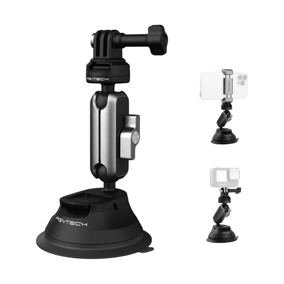 PGYTECH CapLock Suction Cup Car Mount Camera with 360 Adjustable Ball Head,1/4"-20 Thread, for Action Camera Car Window