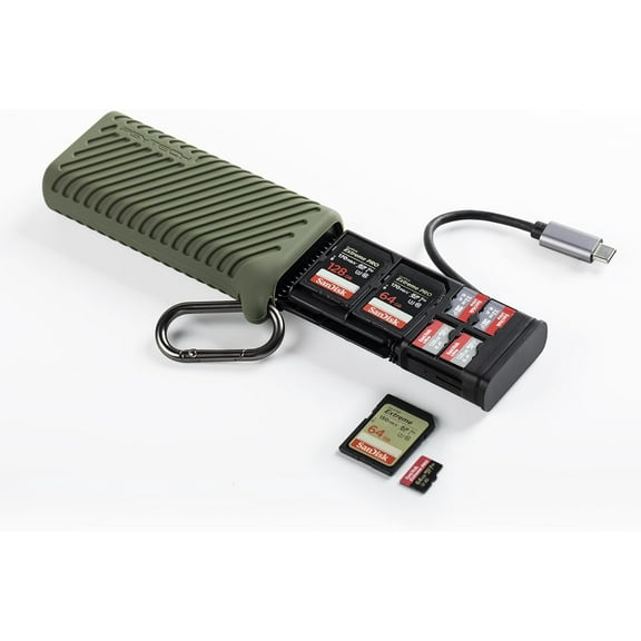 PGYTECH Memory Card Reader,Type-C SD/TF/Nano 2-in-1 SD 4.0 Card Reader Adapter Compatible with Cameras,Smartphones,Drones