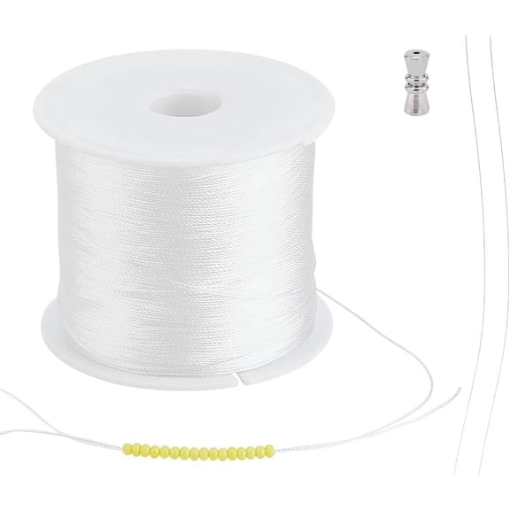 PH 0.2mm Bracelet String 218 Yards Inelastic Beading Thread Jewelry String Seed Bead Thread Cord with Leading Wire and Clasp for DIY Friendship Bracelets Jewelry Leather Stitching Making for DIY