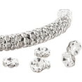 thumbnail image 1 of PH 1000pcs 6mm Rhinestone Spacer Beads Sliver Plated Rondelle Spacer Beads Wavy Spacer Beads for Jewelry Making Silver, 1 of 6