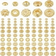 thumbnail image 1 of PH 100pcs 18K Gold Spacer Beads 10 Styles Metal Beads Flat Round Gold Beads Flower Rondelle Beads Loose Beads for Summer Bikini Beach Layered Bracelets Necklaces Earrings Jewelry Making Gold, 1 of 6