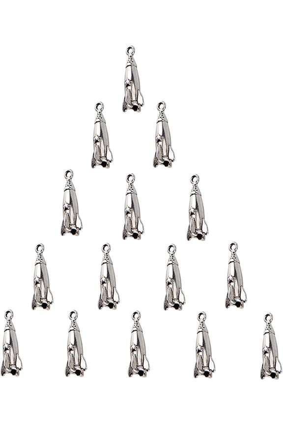 PH 100pcs 3D Rocket Charms Tibetan Alloy Space Aircraft Pendants Metal Charms Pendants for Men Women Bracelets Necklaces Jewelry Making Silver Silver