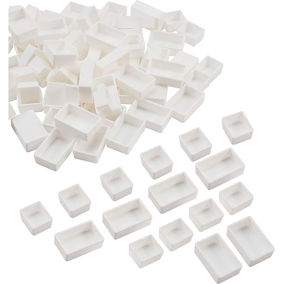 PH 100pcs Watercolor Paint Pans(50pcs Full Pans 50pcs Half Pans) White Plastic Empty Paint Pans for DIY Watercolor Oils or Acrylics Painting Travel Tin Case Palette Art Drawing White