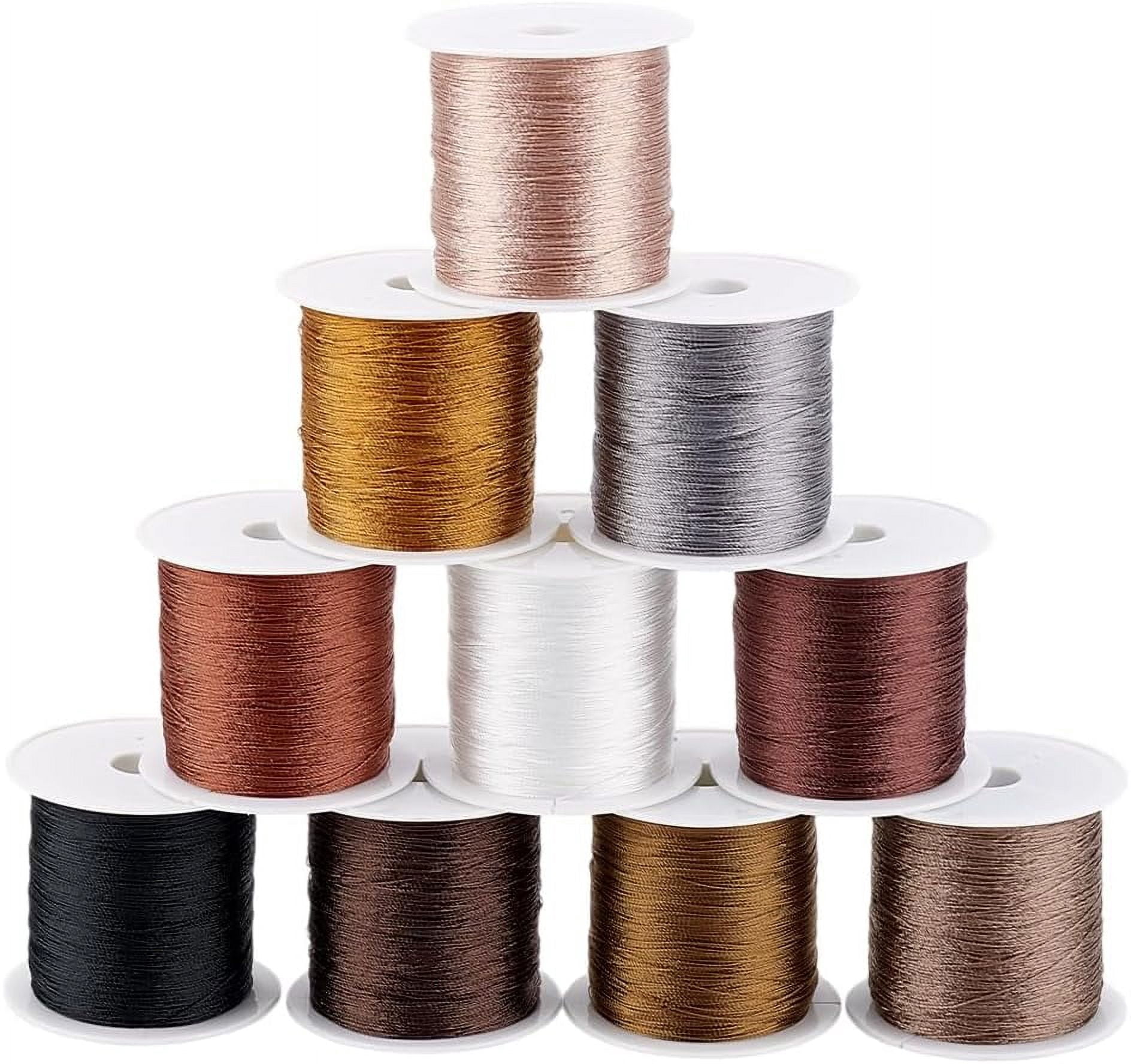 PH 109 Yards 0.1mm Beading String 10 Colors Bracelet Beading Thread Seed Bead Thread Polyester Cord Thin Craft Wire Fishing String for Jewellery Making Leather Stitching DIY Crafts Colorful