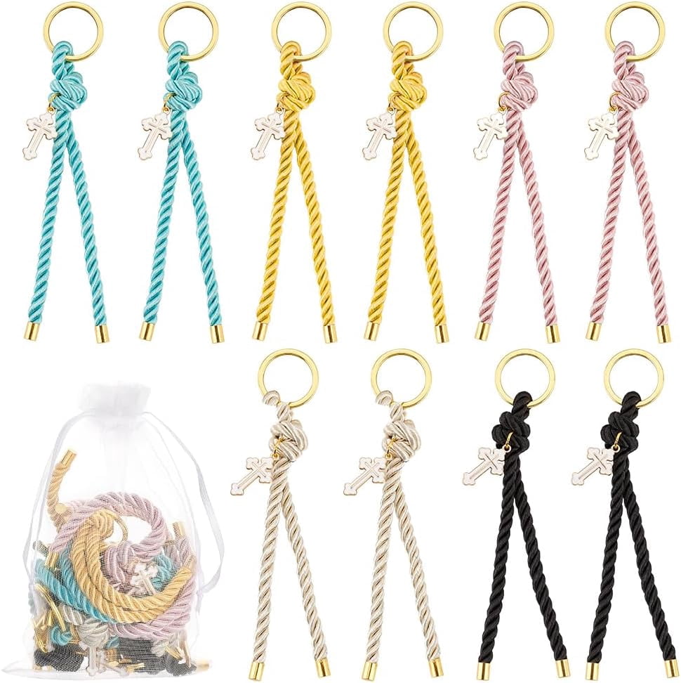 Keychain Thread Braid PH 10pcs Keychains Twisted Braid Cord Keyrings with for Baptism Favors ...
