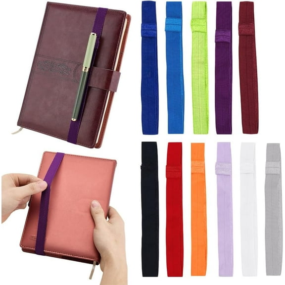 PH 11 Colors Elastic Planner Bands Elastics Bookmarks Book Strap Notebook Elastic Band Stretchy Closure Bands with Pen Holder Loop for School Office Travel Journals Planner Reader Supplies colorful
