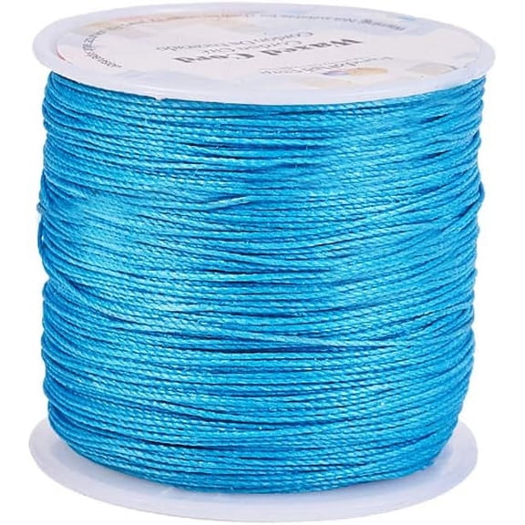 PH 116 Yards 0.5mm Round Waxed Polyester Cords Thread Beading String Spool for Bracelet Necklace Jewelry Making Macrame Supplies Dark Cyan Brown