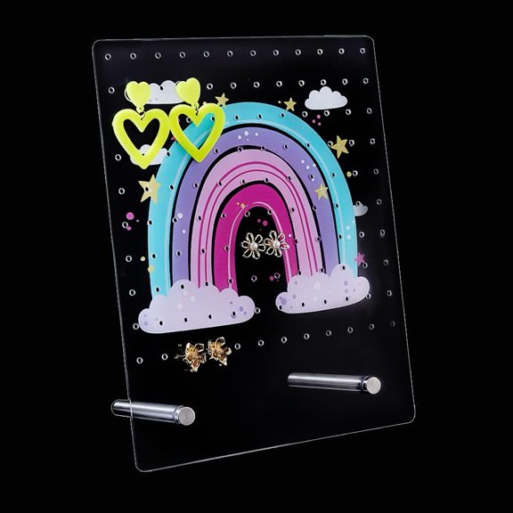 PH 120 Holes Earring Display Stands for Selling Rainbow Earring Holder Acrylic Earring Stand Hanger Board Stud Earring Stand Organizer Jewelry Rack Display for Retail Personal 3.9x7.8x9.8 Clear