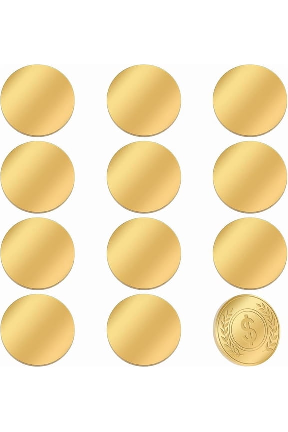 PH 12pcs Blank Coins for Engraving 32mm Metal Stamping Blanks Gold Blank Challenge Coins 304 Stainless Steel Coin Blanks Disc for Crafts Engraving Stamping Jewelry Making Graduation Gold