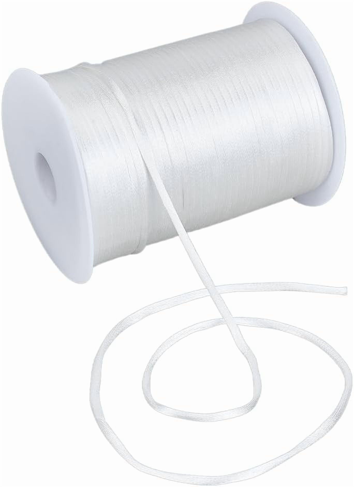 PH 142 Yards 3mm White Satin Cord Rattail Silk Cord Chinese Knot Thread Nylon Trim Necklace Rope Kumihimo Thread for Knotting Sewing Beading Jewelry Making Macrame Crochet DIY Crafts Colorful