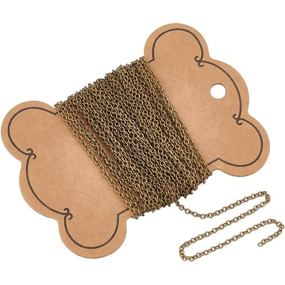 PH 16 Feet Brass Cable Chain Twisted Necklaces Width 2mm for Jewelry Making Chain Bronze for DIY