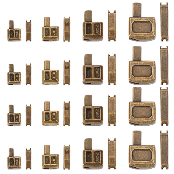 PH 16 Sets Zipper Repair Kit 4 Sizes Metal Zipper Insertion Pin #3#5#8#10 Zipper Latch Slider Retainer Zipper Bottom Stop Zipper Fixing Kit for