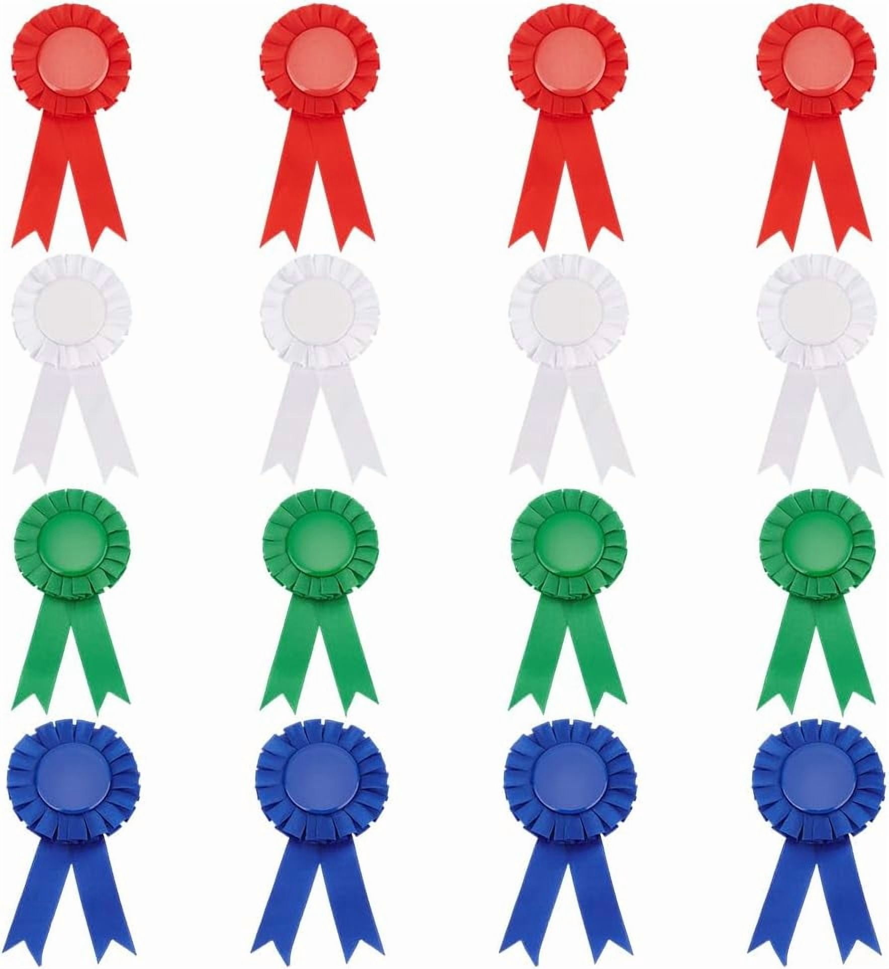 White Ribbon Rally Ph PH 16PCS 4 Colors Ribbon Award Medals Rosette Ribbon Blank Award Ribbon ...