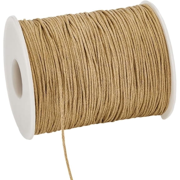 PH 175 Yards 1mm Waxed Cotton Cord Golden Brown Waxed String Wax Thread Beading Cord for Bracelet Necklace Jewelry Making Craft String for Beading Kontting Sewing Macrame Handicrafts Brown