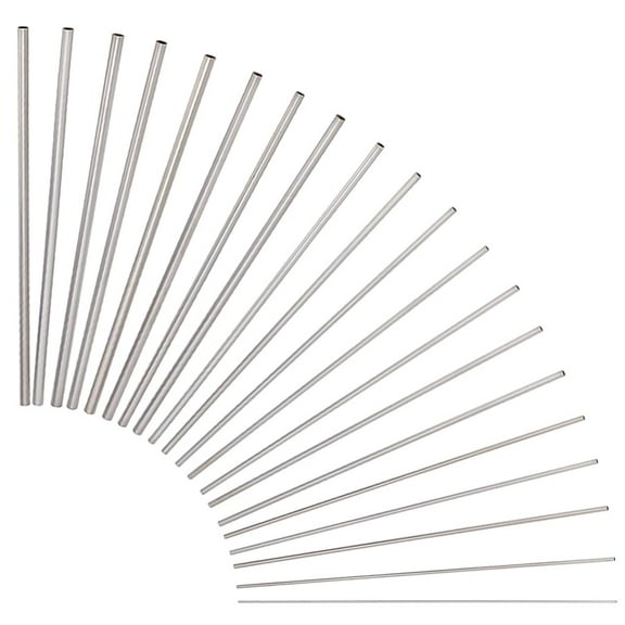 PH 17pcs Stainless Steel Tube 45# Steel Wire Winding Rods Round Metal Empty Rods Straight Tube Mandrels for DIY Craft Wind Chime Wire Wrapping Soft Soldering Electoforming Jewelry for DIY