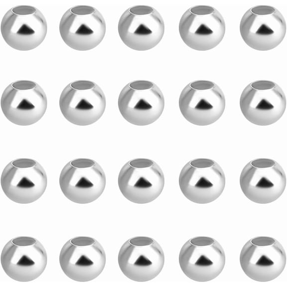 PH 1830pcs 925 Sterling Silver Plated Round Beads 2mm Seed Beads Seamless Smooth Spacers Round Ball Spacers Brass Waist Bead for Necklace Earring Layered Bracelet Jewelry Making Silver DIY