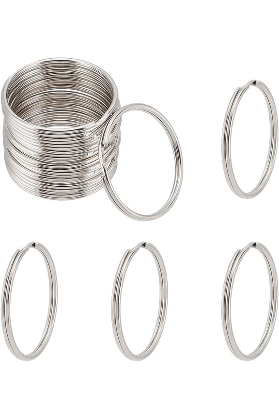 PH 2" Large Key Ring 15 pcs Iron Split Key Rings Circular Keychain Ring Chain Clip Connector for Car Home Keys DIY Art Craft Project Platinum Metal Platinum