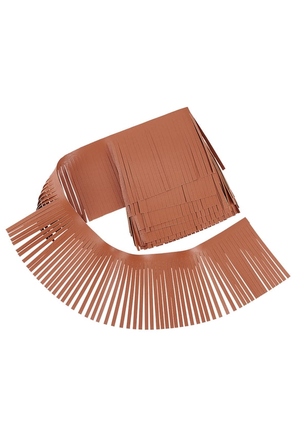 PH 2 Yard Leather Fringe Trim 4 Inch PU Leather Tassels Brown Trim DIY Dance Skirt Tassel Fringe Wrap Cover for Keychain Clothes Dress DIY Lamp Shade
