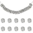 thumbnail image 1 of PH 20 Pcs 6x3mm Flat Round 316 Stainless Steel Rondelle Rhinestone Spacer Beads for Jewelry Making Stainless Steel Color Silver, 1 of 9