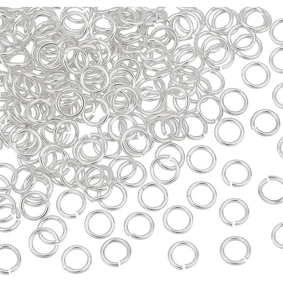 PH 200pcs 925 Sterling Silver Plated Open Jump Rings 4mm (0.16 inch) Small O Ring Connector Jewelry Making Circle Clasp Connecting Rings Mini Ring Connectors for Jewelry Craft Making Silver