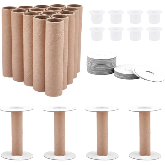 PH 20pcs Ribbon Spools Removable Empty Cord Thread Storage Organizer Ribbon Holder Paper Sewing Spool String Bobbin Weaving Bobbin for Ribbon Embroidery Thread Yarn Sewing Craft 3.9inch Beige