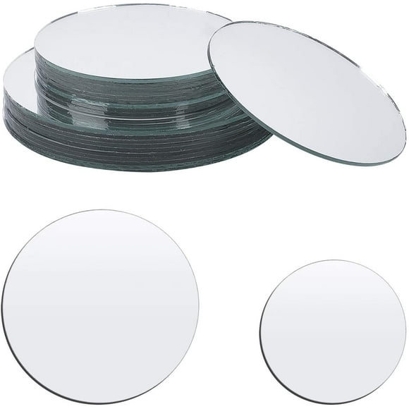 PH 20pcs Round Mirror Tiles 3 4 Mosaic Mirror Tiles Circle Mosaic Tiles Glass Tile Circles for Cup DIY Craft Desk Art Crafts Home Bathroom Decoration Jewelry Making Wall Backsplash White DIY