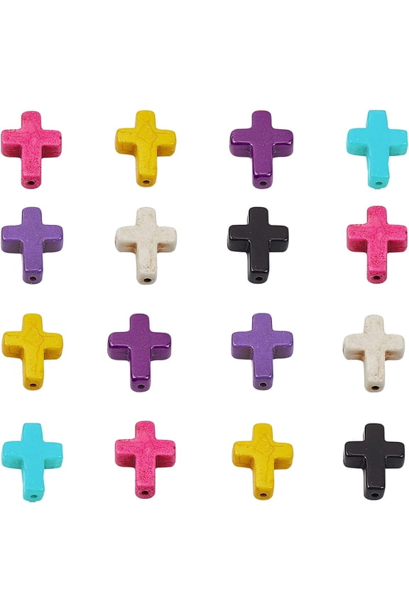 PH 210pcs Gemstone Pendants 7 Colors Charms Turquoise Beads Charms for Easter Eid Mubarak Ramadan Decoration Necklace Earring Bracelet Jewelry Making Multi-color DIY