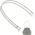 thumbnail image 1 of PH 23 Inch Rhinestone Bag Straps 2pcs Alloy Bag Handles 5mm Metal Bag Straps Short Purse Handles Handbag Handles Wallet Straps Bag Replacement Strap with Swivel Clasp for DIY Bags Platinum Platinum, 1 of 7