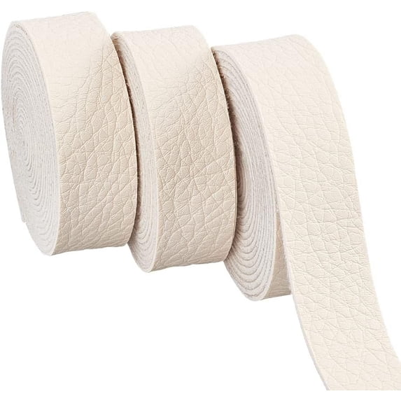 PH 236 Inch PU Leather Straps 0.8 Inch Single Face Leather Strap Rolls Beige Leather Belt Strips for Belts Bag Straps Pet Collars Keychains 78.7 Inch(2m)/Roll 3 Rolls Bisque