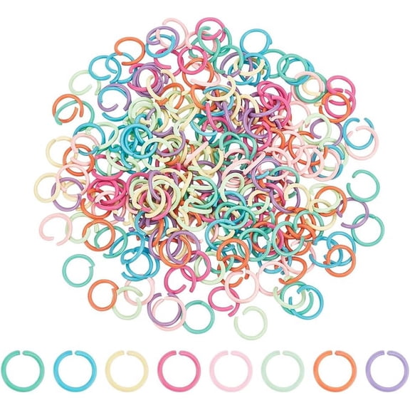 PH 240pcs Jump Rings 10mm Open Jump Rings 8 Colors Chainmail Rings Colored Jewelry Connector Rings 18 Gauge Unsoldered O Ring for Bracelets Necklaces Chain Choker DIY Craft Making for DIY