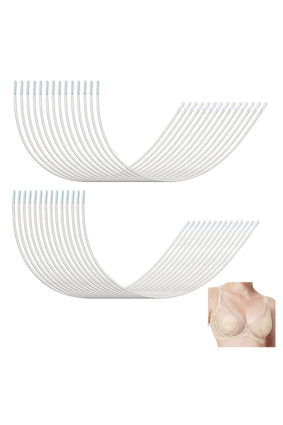 PH 24Pairs 2 Size Stainless Steel Bra Wire Metal Bra Wire Heavy Gauge Sturdy Underwire for D Cup E Cup Bras Replacement Repair Accessories Women Bra