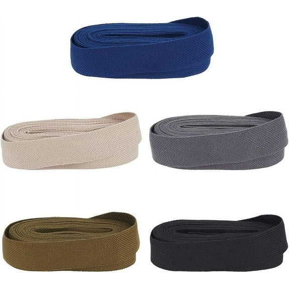PH 25 Yards Cotton Webbing Strap 1 Inch Wide Heavy Cotton Webbing Fabric Ribbon Trim Natural Heavy Duty Style Flat Polyester Bands for Bag Handles Making Belting Stitched Sewing