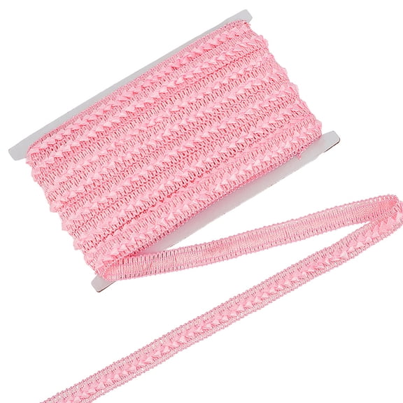 PH 27.3 Yards Pink Satin Gimp Braid Trim Triangle Ribbon 0.7 inch Woven Braid Lace Trim Decorative Gimp Ribbon Craft Woven Trims