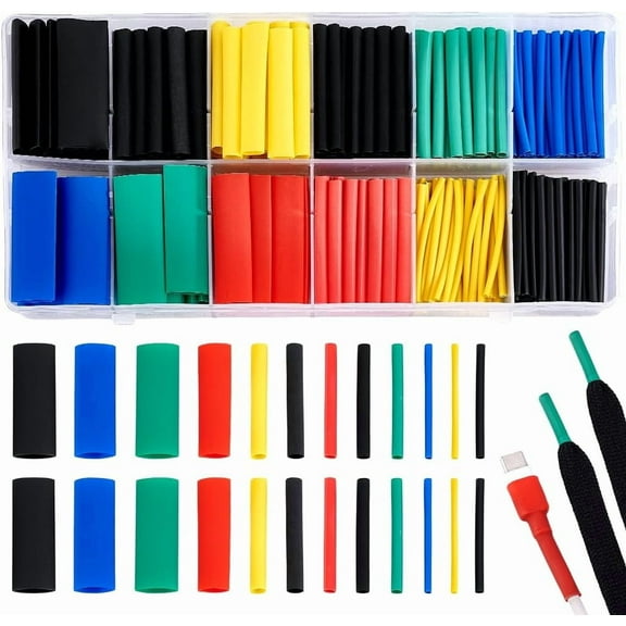 PH 280pcs Aglet Repair Kit 1.7 inch Heat Shrink Tubing 3~17mm Wide Shoe Lace Ends Repair Aglet Tips Shoelace Tips Colorful Rope Head Sealing for Shoelaces Clothing Insulation Sealing Colorful