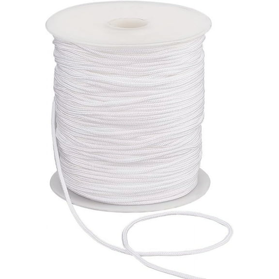 PH 2mm White Nylon String Cord 100 Yards Nylon Beading String Wind Chimes String Chinese Knot Cord Necklace Cord Trim for Kumihimo Macrame Friendship Bracelet Wind Chimes Jewelry Making White