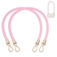thumbnail image 1 of PH 2pcs Bag Handles 24.6 inch Purse Straps Pink Imitation Leather Bag Strap Purse Handle Replacement Handbag Strap with Golden Buckle, 1 of 5
